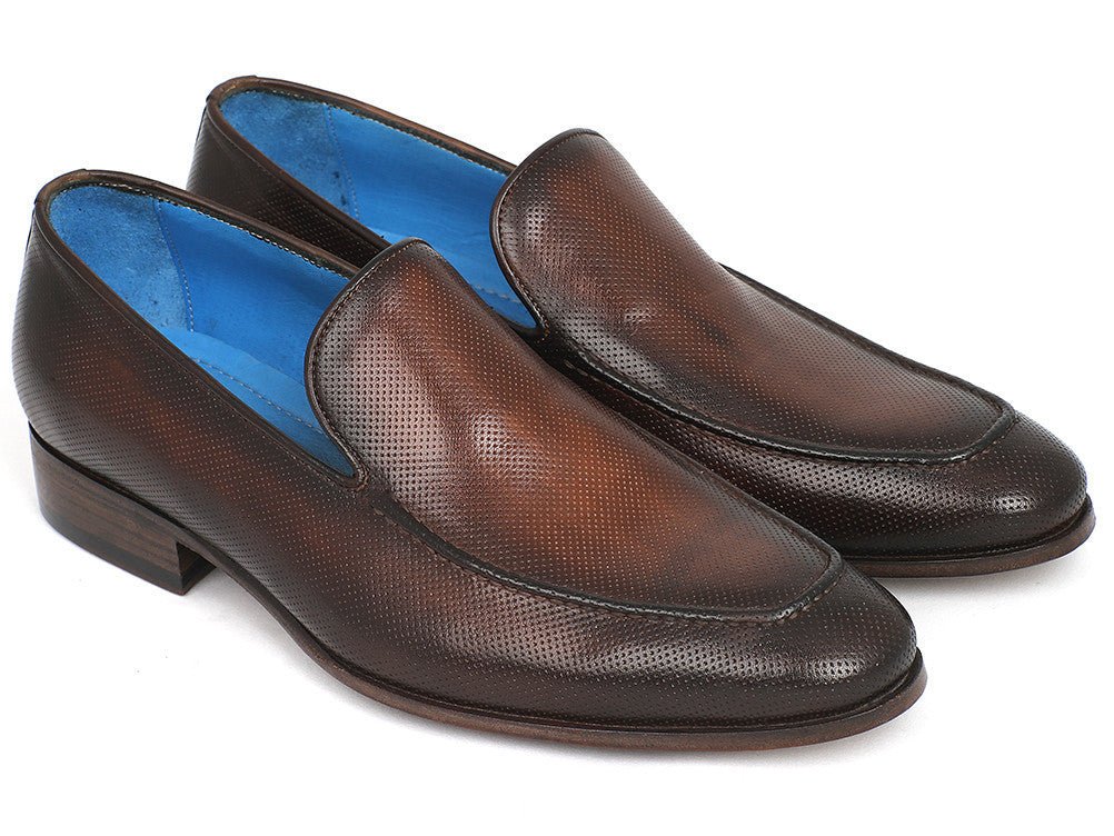 Paul Parkman Perforated Leather Loafers Brown (ID874 - BRW)