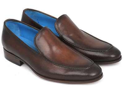 Paul Parkman Perforated Leather Loafers Brown (ID874 - BRW)