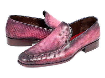Paul Parkman Perforated Leather Loafers Purple (ID874 - RP)