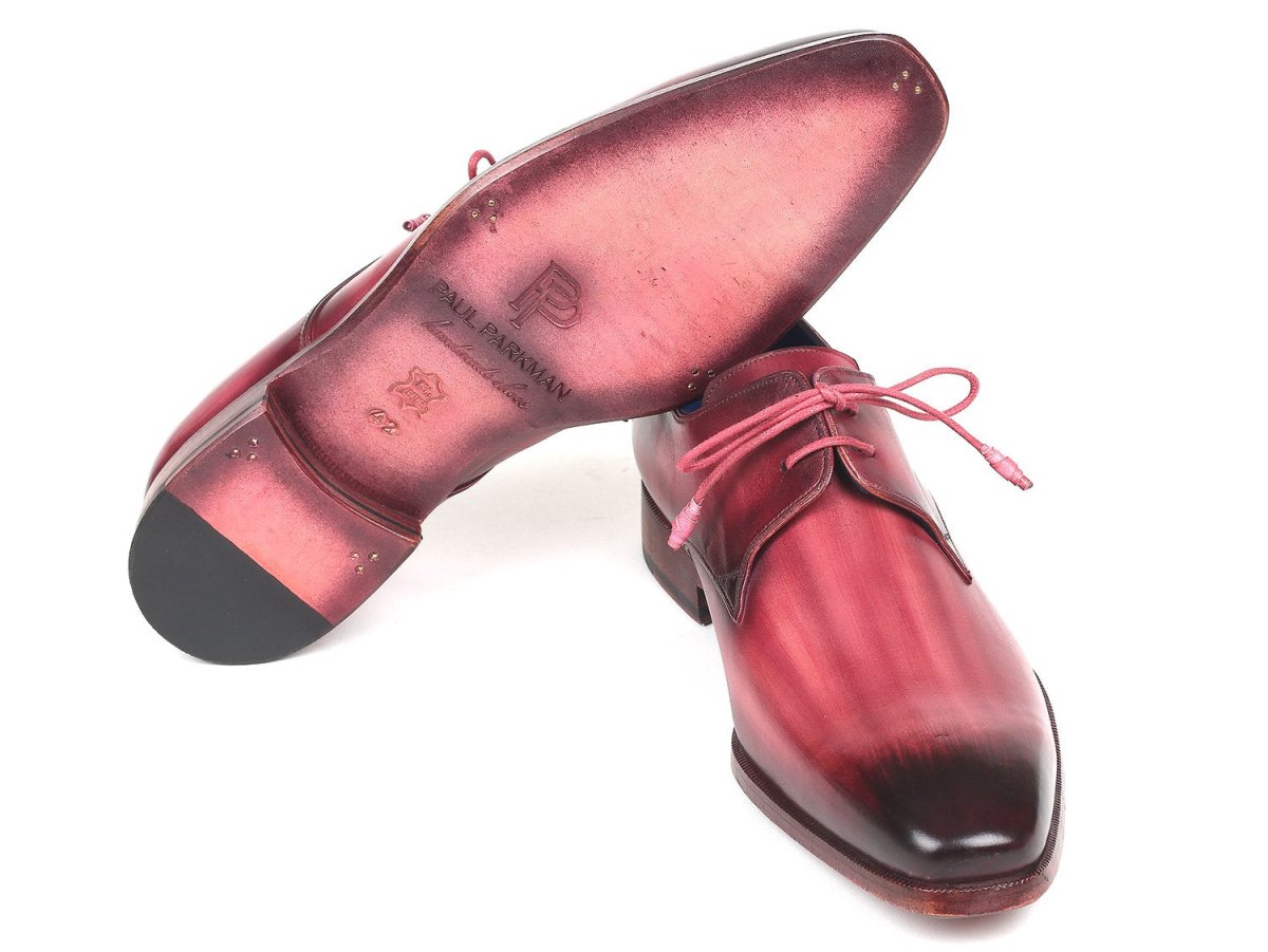 Paul Parkman Pink and Purple Hand Painted Derby Shoes (ID326 PNP)