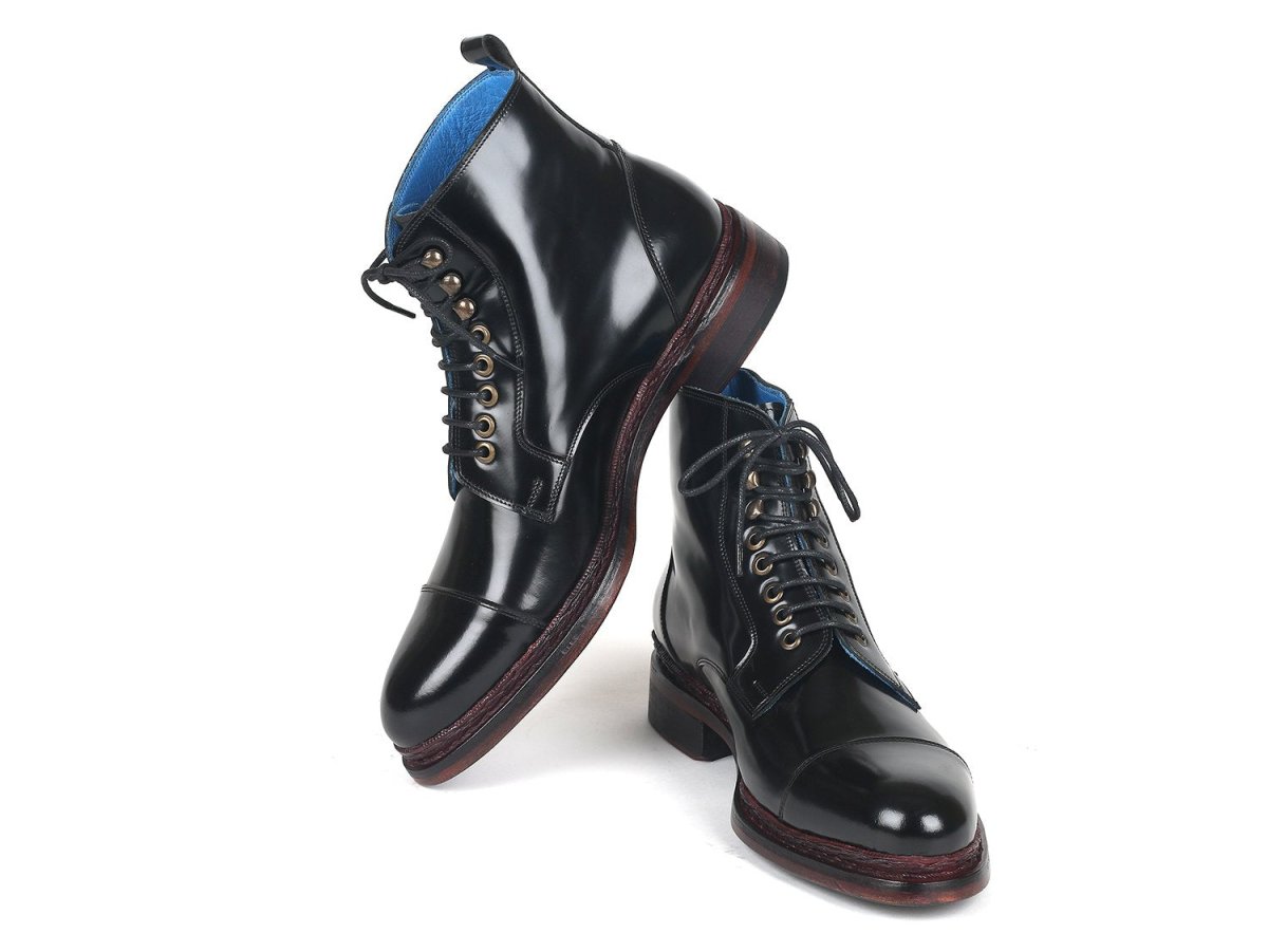 Paul Parkman Polished Leather Boots Black (ID5075 BLK)