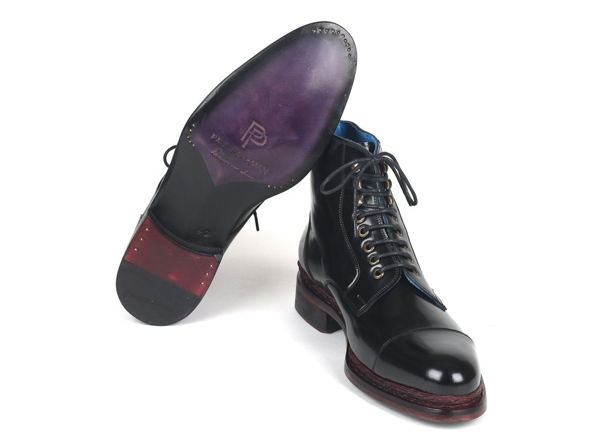 Paul Parkman Polished Leather Boots Black (ID5075 BLK)