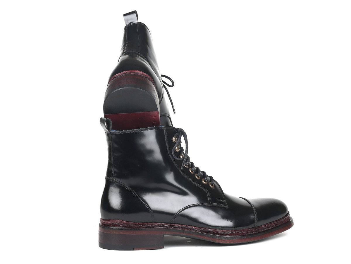 Paul Parkman Polished Leather Boots in Black
