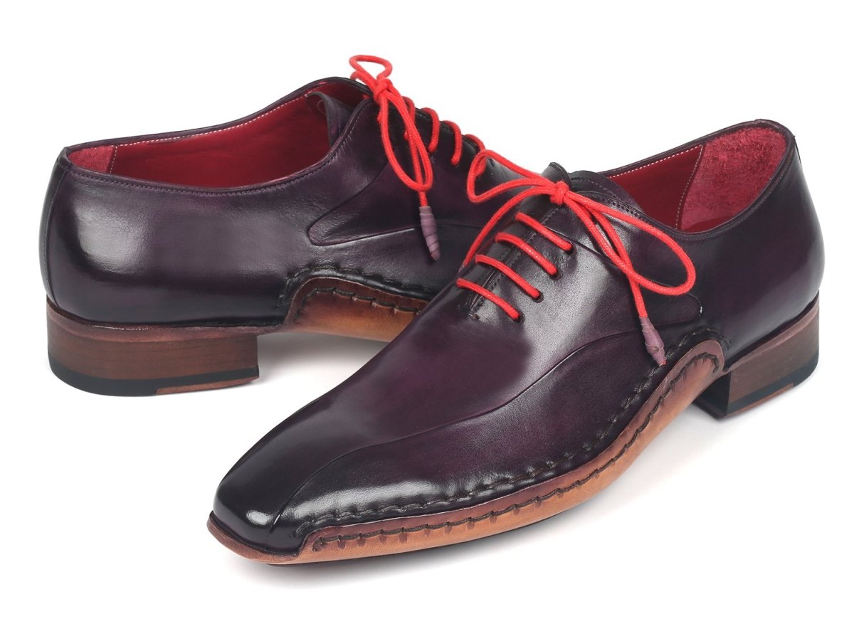 Paul Parkman Purple Leather Oxfords Side Hand Sewn (ID018 PRP)