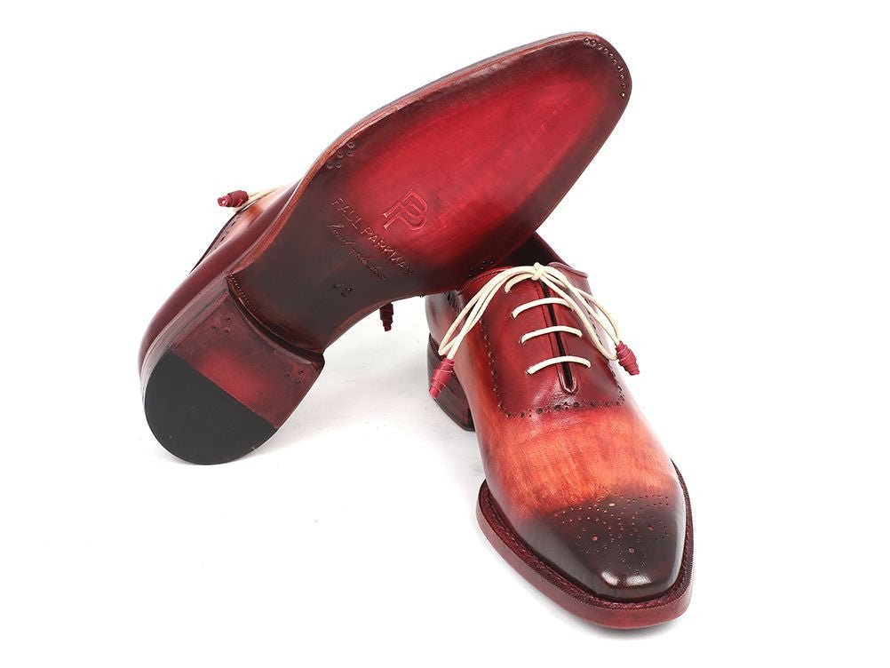 Paul Parkman Reddish Camel Medallion Toe Oxfords (ID0251)