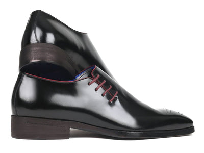 Paul Parkman Side Lace Oxfords Black Polished Leather (ID981X65)