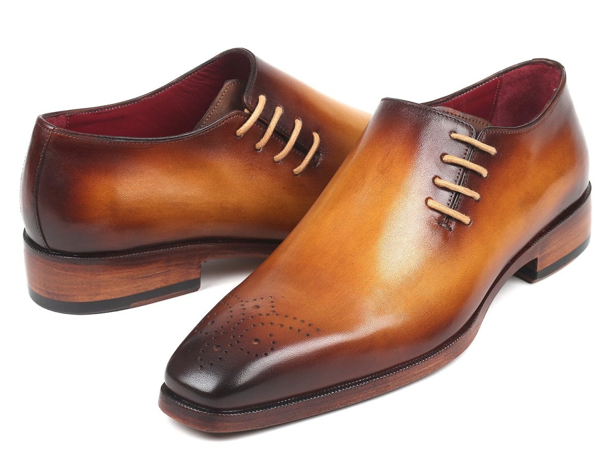 Paul Parkman Side Lace Oxfords Brown and Camel (ID927F64)