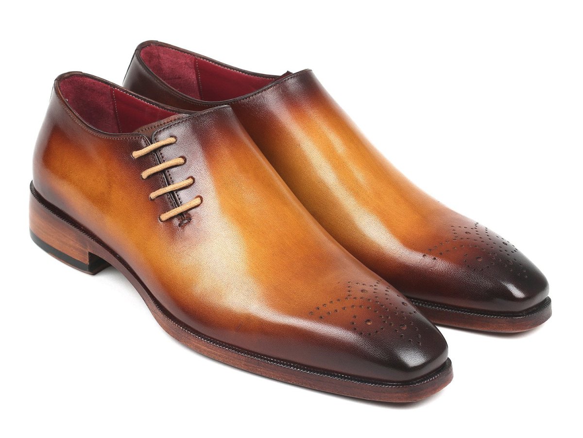 Paul Parkman Side Lace Oxfords Brown and Camel (ID927F64)