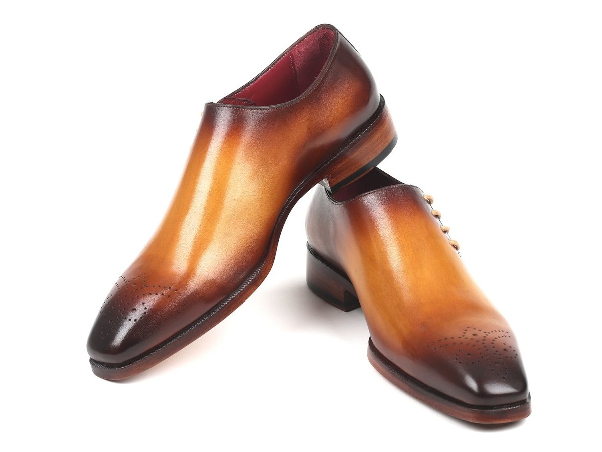 Paul Parkman Side Lace Oxfords Brown and Camel (ID927F64)