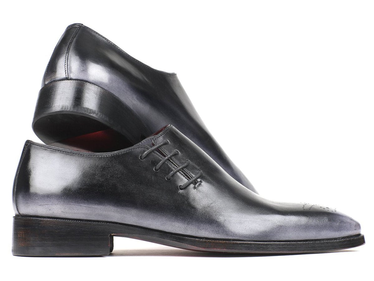 Paul Parkman Side Lace Oxfords Gray Burnished (ID857F25)