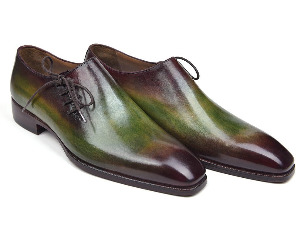 Paul Parkman Side Lace Oxfords Green and Bordeaux (ID885F74)
