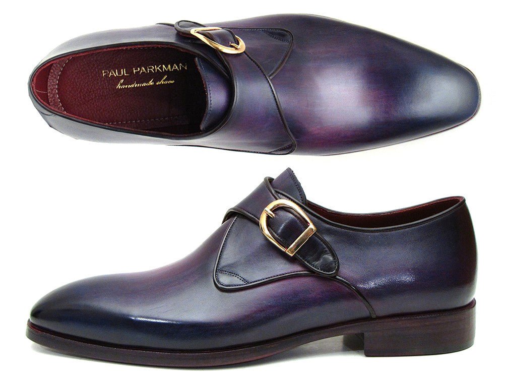 Paul Parkman Single Monkstrap Shoes Purple Leather (IDDW754T)