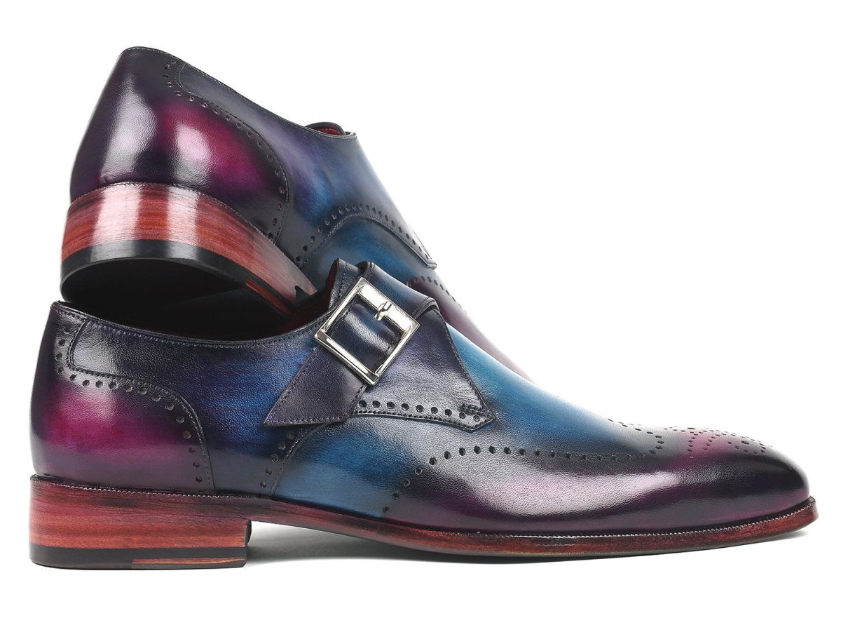 Paul Parkman Single Monkstraps Blue and Purple (ID948 BLU PRP)