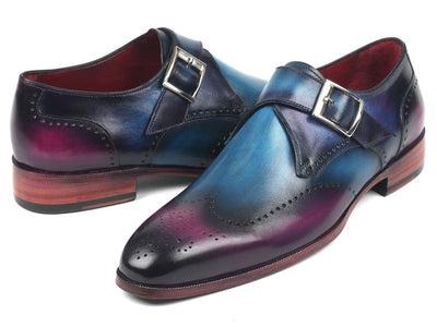 Paul Parkman Single Monkstraps Blue and Purple (ID948 BLU PRP)