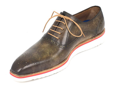 Paul Parkman Smart Casual Oxford Shoes For Men Army Green (ID184SNK - GRN)