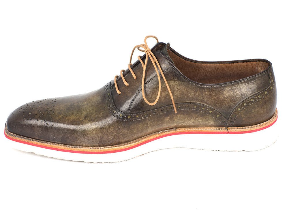 Paul Parkman Smart Casual Oxford Shoes For Men Army Green (ID184SNK - GRN)