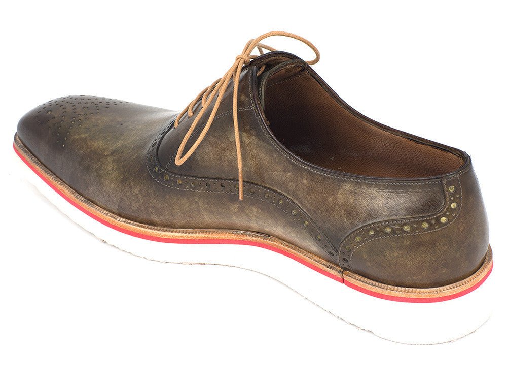Paul Parkman Smart Casual Oxford Shoes For Men Army Green (ID184SNK - GRN)