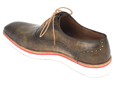 Paul Parkman Smart Casual Oxford Shoes For Men Army Green (ID184SNK - GRN)