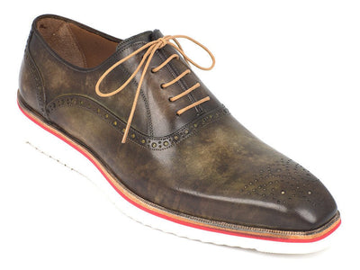 Paul Parkman Smart Casual Oxford Shoes For Men Army Green (ID184SNK - GRN)