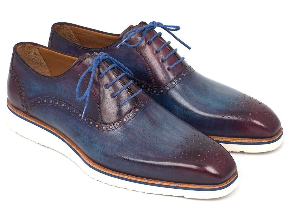 Paul Parkman Smart Casual Oxford Shoes For Men Blue and Purple (ID184SNK - BLU)