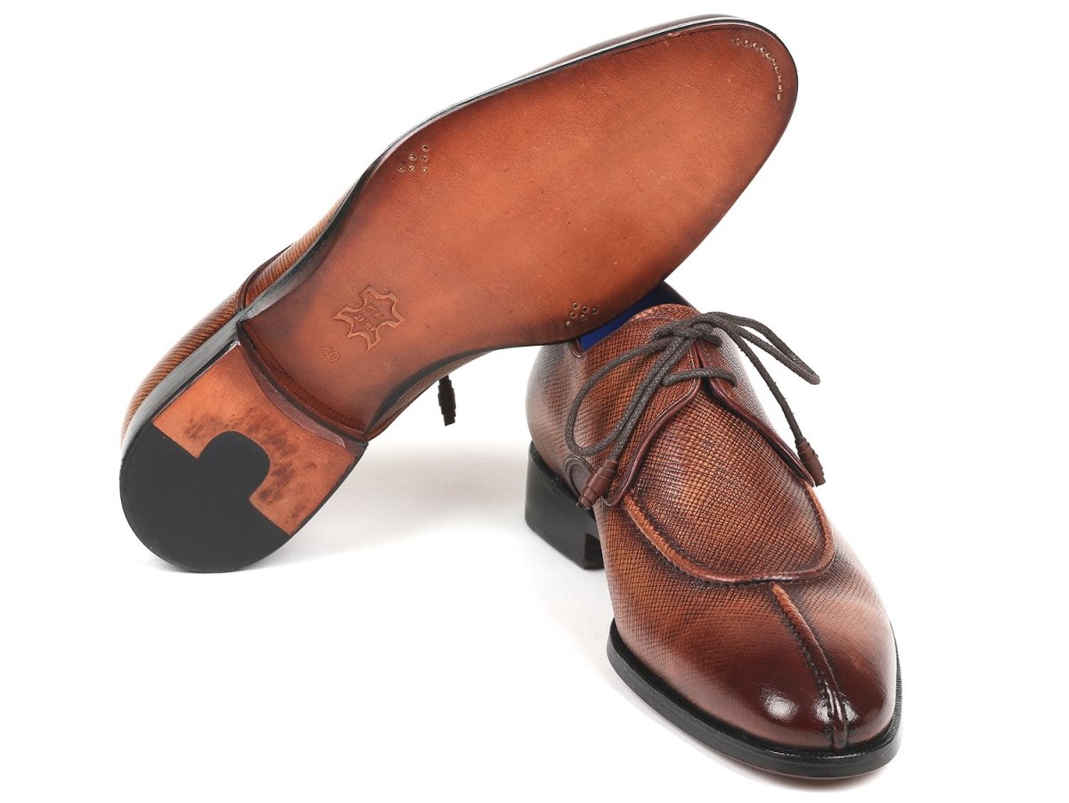 Paul Parkman Split Toe Men's Brown Derby Shoes (ID8871BRW)