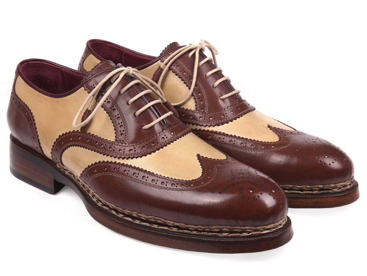 Paul Parkman Triple Leather Sole Goodyear Welted Wingtip Brogues (ID095BEJ)