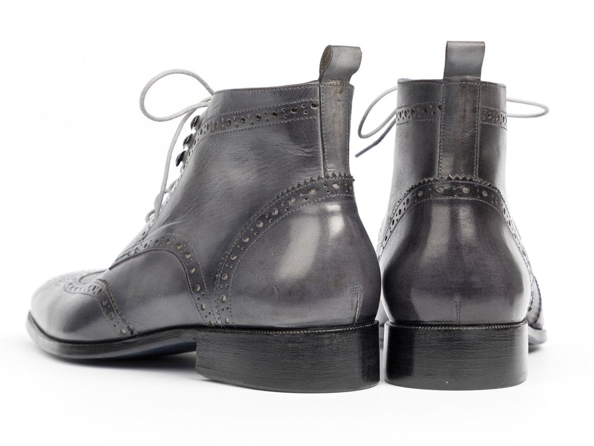 Paul Parkman Wingtip Ankle Boots Gray Hand - Painted (ID777 - GRAY)