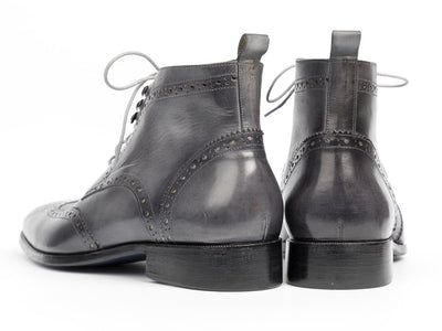 Paul Parkman Wingtip Ankle Boots Gray Hand - Painted (ID777 - GRAY)