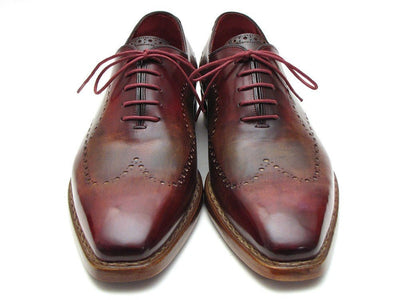 Paul Parkman Wingtip Oxford Goodyear Welted Bordeaux and Camel (ID087LX)