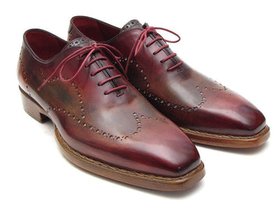 Paul Parkman Wingtip Oxford Goodyear Welted Bordeaux and Camel (ID087LX)