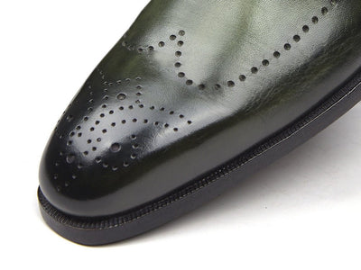 Paul Parkman Wingtip Single Monkstraps Green (ID98F54 - GRN)