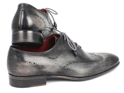 Paul Parkman Wintip Oxfords Gray and Black Handpainted Calfskin (ID741 - GRY)