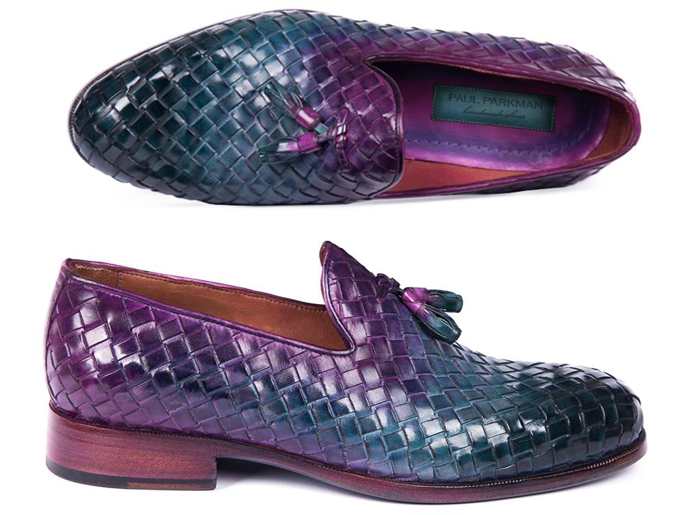Paul Parkman Woven Leather Tassel Loafers Multicolor (IDWVN88 - MIX)