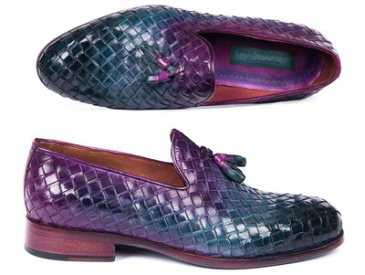 Paul Parkman Woven Leather Tassel Loafers Multicolor (IDWVN88 - MIX)