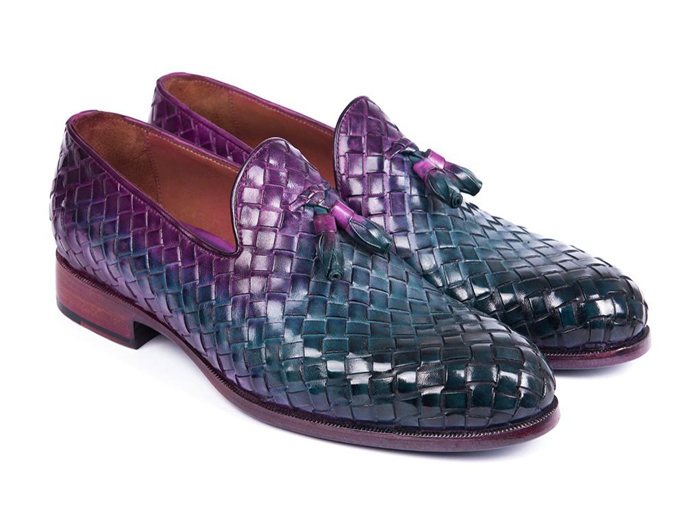 Paul Parkman Woven Leather Tassel Loafers Multicolor (IDWVN88 - MIX)