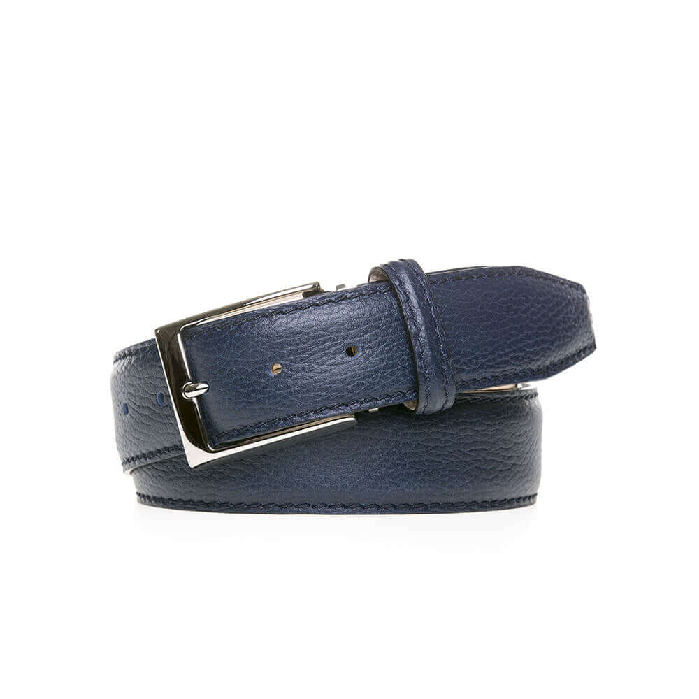 Navy Italian Pebble Grain Belt