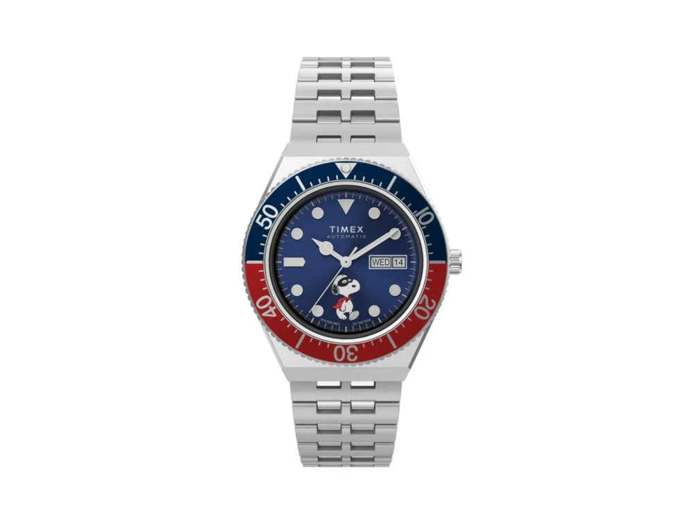 Timex x Peanuts M79 Automatic 40mm Watch — Masked Marvel Blue Dial