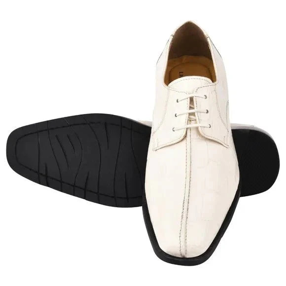 Philip Crocodile Print Genuine Leather Oxford Dress Shoes