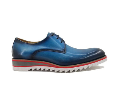 Carrucci Shoes Plain Toe Blucher Oxford Calfskin Leather Ks55204