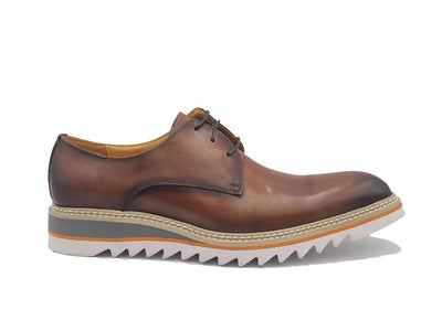 Carrucci Shoes Plain Toe Blucher Oxford Calfskin Leather Ks55204