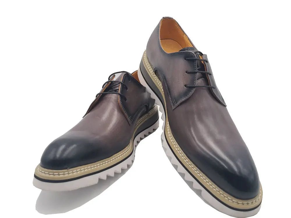 Carrucci Shoes Plain Toe Blucher Oxford Calfskin Leather Ks55204