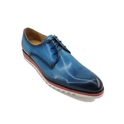 Carrucci Shoes Plain Toe Blucher Oxford Calfskin Leather Ks55204