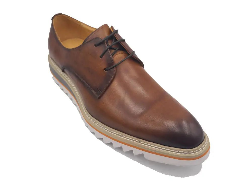 Carrucci Shoes Plain Toe Blucher Oxford Calfskin Leather Ks55204