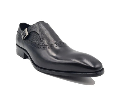 Carrucci Shoes Plain Toe Single Monk Loafer Calf Leather KS50305
