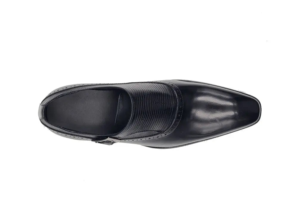 Carrucci Shoes Plain Toe Single Monk Loafer Calf Leather KS50305