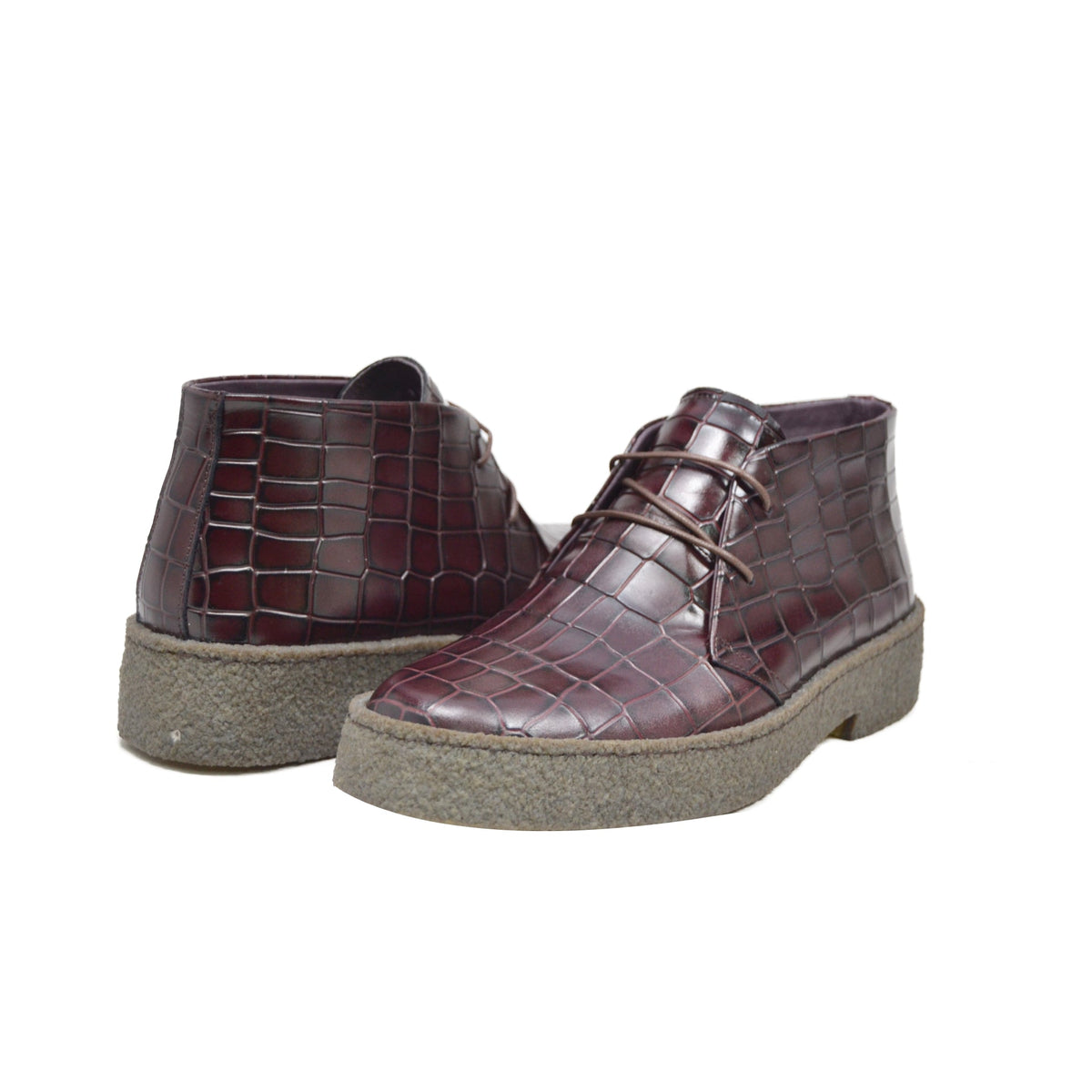 British Walkers Original Men's High Top Croc Leather Shoes with Gummy Soles view 1