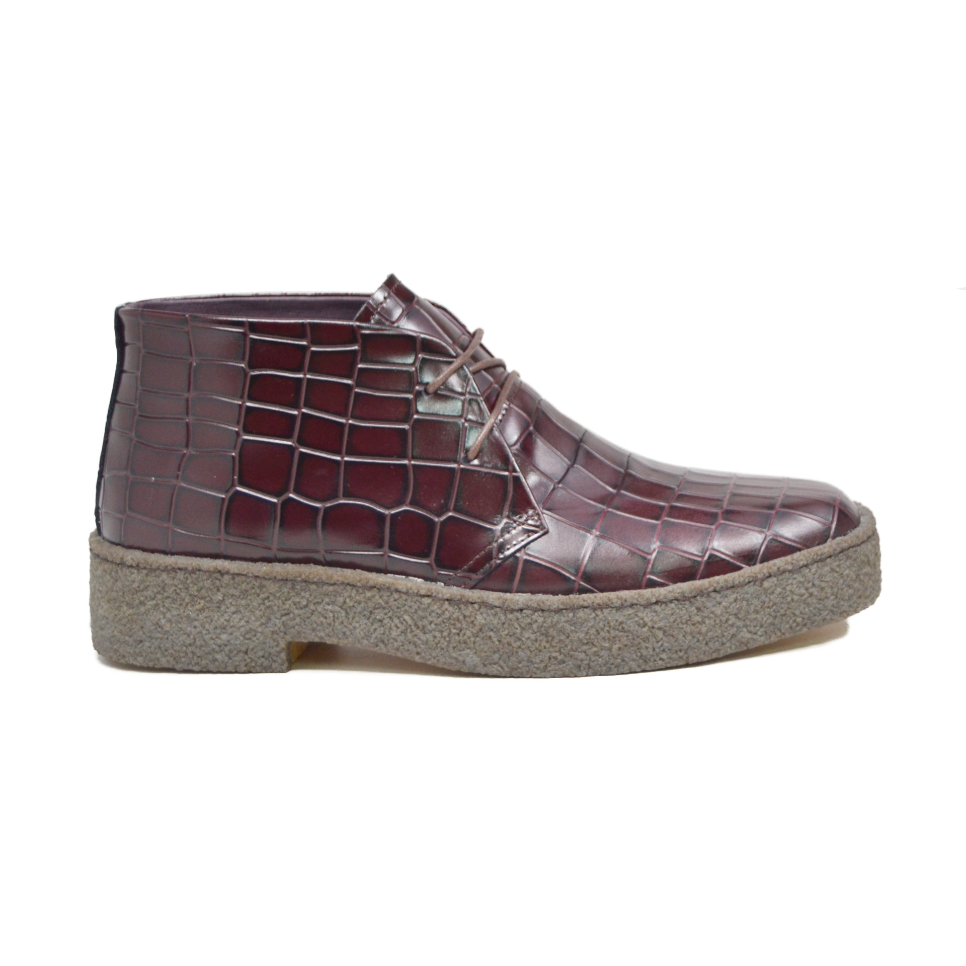 British Walkers Playboy Original Men's High Top Croc Leather Shoes with Gummy Soles view 3