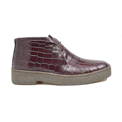 British Walkers Playboy Original Men's High Top Croc Leather Shoes with Gummy Soles view 3