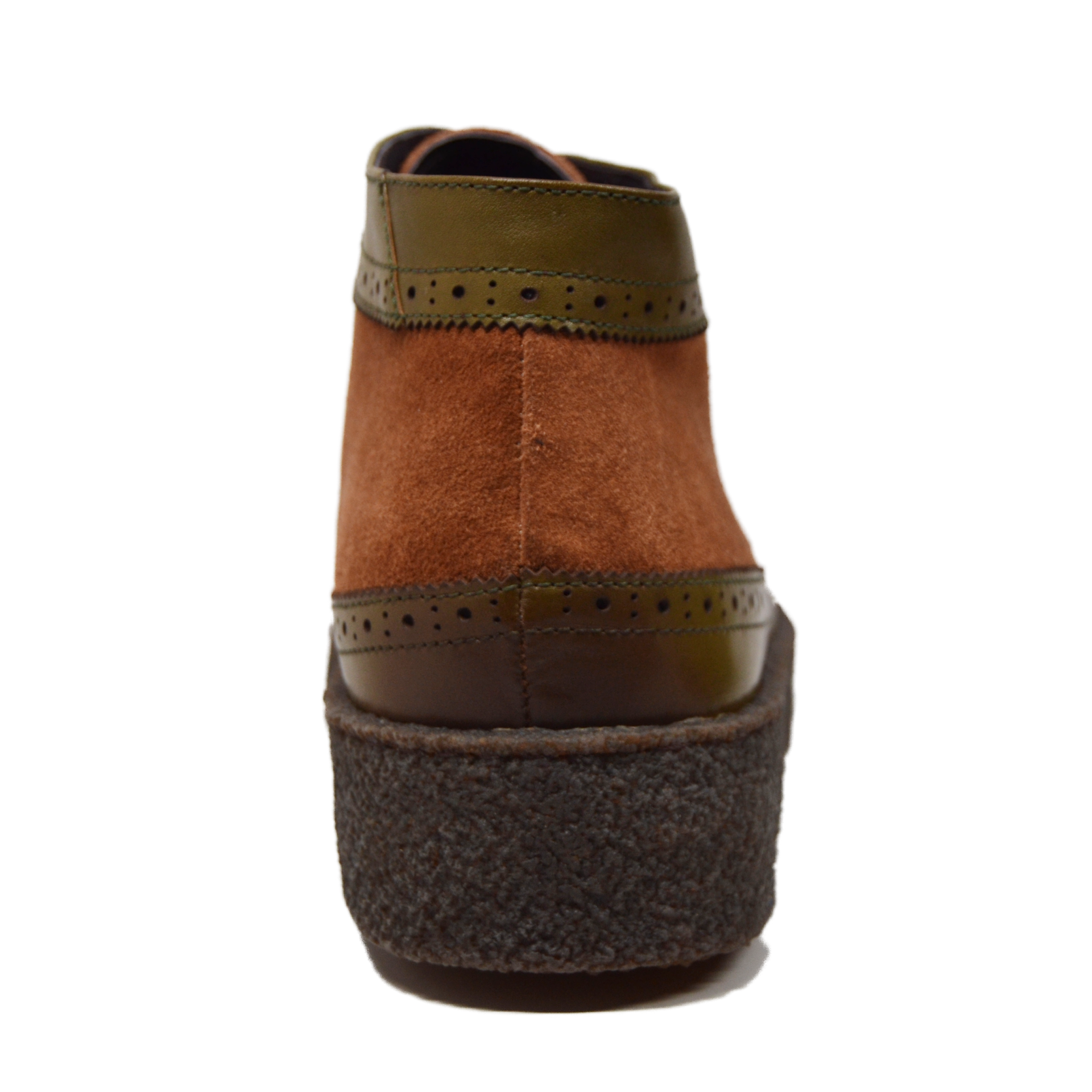 British Walkers Playboy Wingtip Men's Original Green Leather and Brown Suede Shoes
