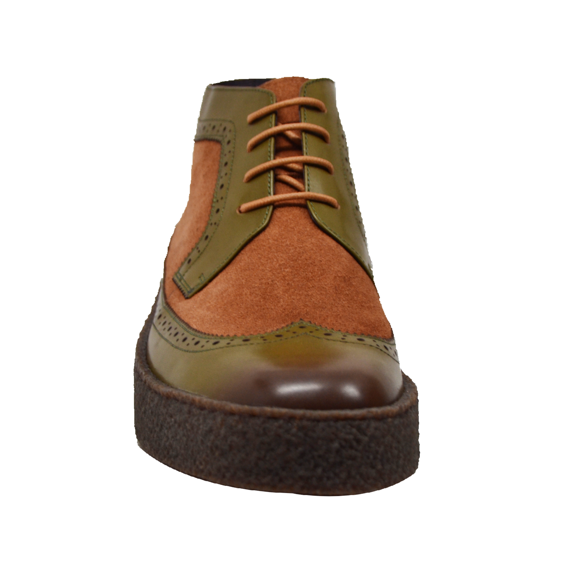 British Walkers Playboy Wingtip Men's Original Green Leather and Brown Suede Shoes